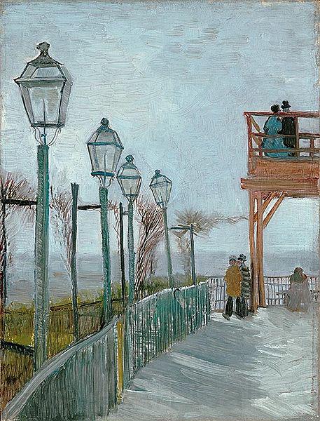 Vincent Van Gogh Terrace and Observation Deck at the Moulin de Blute-Fin, Montmartre France oil painting art